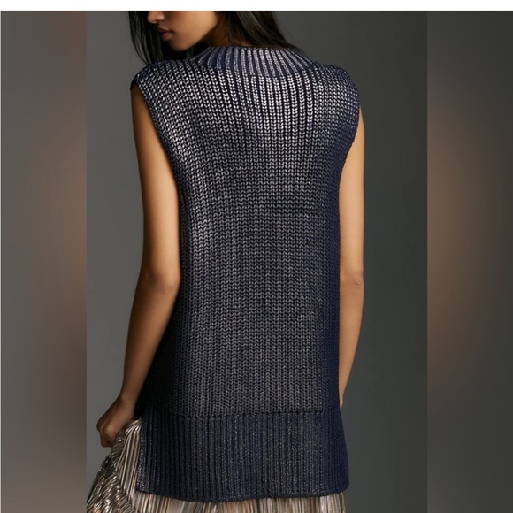 Anthro PILCRO OVERSIZED FOIL SWEATER VEST M - Picture 3 of 12